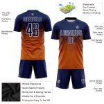 Custom Name and Number Soccer Jersey - Personalized Texas Orange Navy-White Sublimation Uniform Personalized Texas Orange