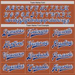 Custom Name and Number Texas Orange Royal-White Varsity Letterman Bomber Jacket Full-Snap Two Tone Personalized Texas Orange