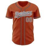 Custom Name and Number Texas Orange Baseball Jersey - Authentic Gray-White Steel Team Jersey Personalized Texas Orange Steel