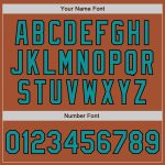 Customizable Texas Varsity Jacket with Orange Teal-Black Bomber Design & Personalized Name/Number - Full-Snap Letterman Jacket