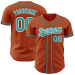Custom Texas Orange Teal-White Baseball Jersey with Personalized Name & Number - Authentic Team Apparel Personalized Texas