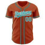 Custom Texas Orange Teal-White Baseball Jersey with Personalized Name & Number - Authentic Team Apparel Personalized Texas