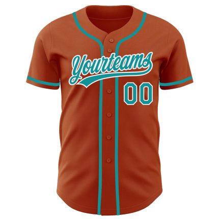 Custom Texas Orange Teal-White Baseball Jersey with Personalized Name & Number - Authentic Team Apparel Personalized Texas