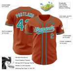Custom Texas Orange Teal-White Baseball Jersey with Personalized Name & Number - Authentic Team Apparel Personalized Texas
