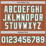Custom Name and Number Texas Orange White-Aqua Varsity Letterman Bomber Jacket - Personalized Team Apparel Personalized Texas