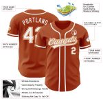 Custom Name and Number Texas Orange White Authentic Baseball Jersey - Personalized Team Jersey Personalized Texas Orange