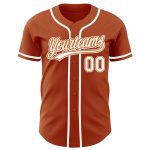 Custom Name and Number Texas Orange White Authentic Baseball Jersey - Personalized Team Jersey Personalized Texas Orange