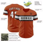 Personalized Authentic Baseball Jersey - Texas Orange Black and White Design Personalized Texas Orange White-Black Authentic