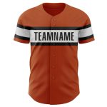 Personalized Authentic Baseball Jersey - Texas Orange Black and White Design Personalized Texas Orange White-Black Authentic