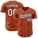 Custom Name and Number Authentic Texas Orange Black Baseball Jersey - Personalized Team Gear Personalized Texas Orange White-Black