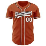 Custom Name and Number Authentic Texas Orange Black Baseball Jersey - Personalized Team Gear Personalized Texas Orange White-Black