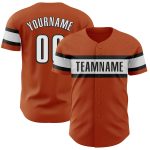 Personalized Authentic Baseball Jersey - Texas Orange Black and White Design Personalized Texas Orange White-Black Authentic