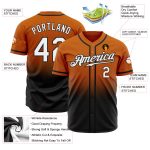 Personalized Texas Baseball Jersey - Custom Name & Number, Orange White-Black Authentic Fade Design Personalized Texas Orange