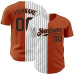 Custom Name and Number Personalized Texas Orange White-Black Pinstripe Baseball Jersey Authentic Fashion Team Apparel Personalized