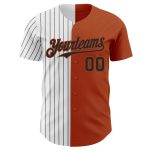 Custom Name and Number Personalized Texas Orange White-Black Pinstripe Baseball Jersey Authentic Fashion Team Apparel Personalized
