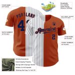 Custom Name and Number Texas Orange White Navy Pinstripe Authentic Baseball Jersey - Personalized Team Apparel Personalized