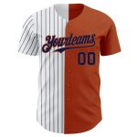 Custom Name and Number Texas Orange White Navy Pinstripe Authentic Baseball Jersey - Personalized Team Apparel Personalized