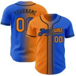 Personalized Orange-Black Thunder Blue Bay Gradient Baseball Jersey Custom Name & Number - Authentic Fashion Gear Personalized