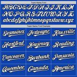 Custom Name and Number Unisex Softball Jersey - Personalized Thunder Blue Black Pinstripe Two-Button Design Personalized