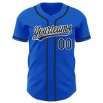 Custom Name and Number Baseball Jersey - Personalized Thunder Blue Black-White Authentic Team Apparel Personalized Thunder