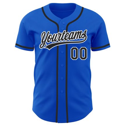 Custom Name and Number Baseball Jersey - Personalized Thunder Blue Black-White Authentic Team Apparel Personalized Thunder
