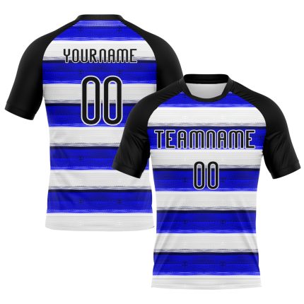 Custom Name Number Sublimation Volleyball Jersey Thunder Blue Black White Lines Personalized Team Uniform Personalized Thunder