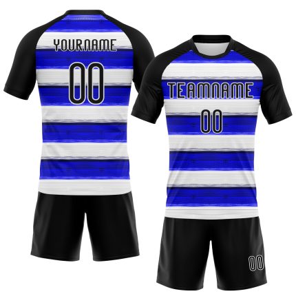 Custom Name Number Sublimation Volleyball Jersey Thunder Blue Black White Lines Personalized Team Uniform Personalized Thunder
