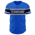 Custom Name and Number Baseball Jersey - Personalized Thunder Blue Navy-Gray Authentic Team Jersey Personalized Thunder Blue