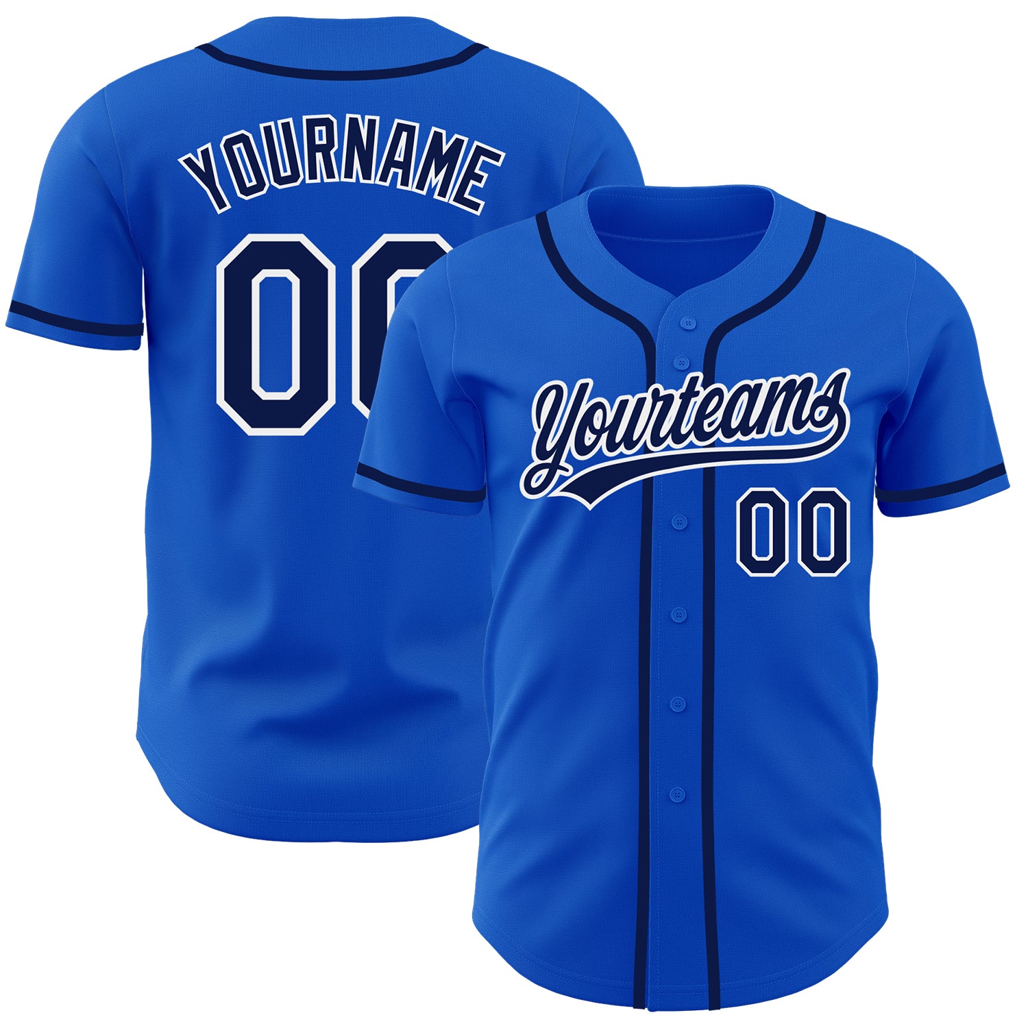 Custom Name and Number Personalized Thunder Blue Navy-White Authentic Baseball Jersey Personalized Thunder Blue Navy-White
