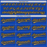 Custom Name and Number Thunder Blue Old Gold-Black Baseball Jersey - Personalized Authentic Team Gear Personalized Thunder