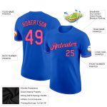Custom Team Name & Number Performance T-Shirt - Personalized Thunder Blue Pink-Black Personalized Thunder Blue Pink-Black