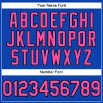 Custom Team Name & Number Performance T-Shirt - Personalized Thunder Blue Pink-Black Personalized Thunder Blue Pink-Black