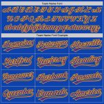 Custom Personalized Baseball Jersey - Thunder Blue Purple-Yellow with Name & Number Personalized Thunder Blue Purple-Yellow