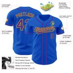 Custom Personalized Baseball Jersey - Thunder Blue Purple-Yellow with Name & Number Personalized Thunder Blue Purple-Yellow