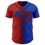 Custom Name Number Thunder Blue Red-Black Gradient Fashion Baseball Jersey - Personalized Authentic Team Apparel Personalized