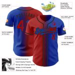 Custom Name Number Thunder Blue Red-Black Gradient Fashion Baseball Jersey - Personalized Authentic Team Apparel Personalized
