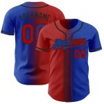 Custom Name Number Thunder Blue Red-Black Gradient Fashion Baseball Jersey - Personalized Authentic Team Apparel Personalized