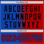 Custom Name Number Gradient Varsity Letterman Jacket Thunder Blue Red-Black Bomber Full-Snap Fashion Outerwear Personalized