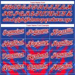 Custom Name and Number Authentic Baseball Jersey - Personalized 3D Pattern Design in Thunder Blue Red-White Arrow Theme Personalized