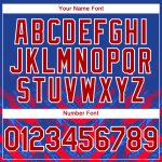 Custom Name and Number Authentic Baseball Jersey - Personalized 3D Pattern Design in Thunder Blue Red-White Arrow Theme Personalized