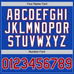 Customizable 3D Thunder Blue Red-White Gradient Twinkle Star Baseball Jersey with Personalized Name and Number Personalized
