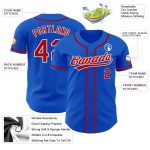 Custom Name and Number Authentic Baseball Jersey - Personalized Thunder Blue Red-White Team Apparel Personalized Thunder