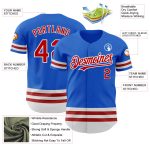 Personalized Custom Name and Number Thunder Blue Red-White Line Baseball Jersey - Authentic Team Apparel Personalized Thunder