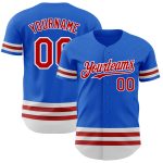 Personalized Custom Name and Number Thunder Blue Red-White Line Baseball Jersey - Authentic Team Apparel Personalized Thunder