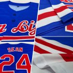 Personalized Custom Name and Number Thunder Blue Red-White Line Baseball Jersey - Authentic Team Apparel Personalized Thunder