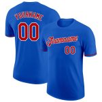 Custom Name Number Thunder Blue Red-White Performance T-Shirt for Teams - Personalized Sportswear Personalized Thunder Blue