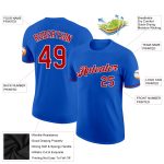 Custom Name Number Thunder Blue Red-White Performance T-Shirt for Teams - Personalized Sportswear Personalized Thunder Blue