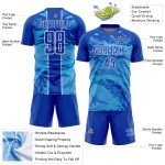 Custom Blue Sky Abstract Soccer Jersey - Personalized Fluid Design with Name and Number - Team Uniform Personalized Thunder