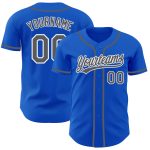 Personalized Custom Name and Number Baseball Jersey - Thunder Blue Steel Gray-White Authentic Design Personalized Thunder