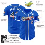 Personalized Vintage USA Flag Cream Baseball Jersey - Custom Name & Number, Thunder Blue Team Jersey Personalized Thunder